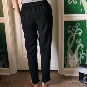 J. Crew 00 Black Sweatpants Elastic Drawstring Pockets Straight Leg Synthetic